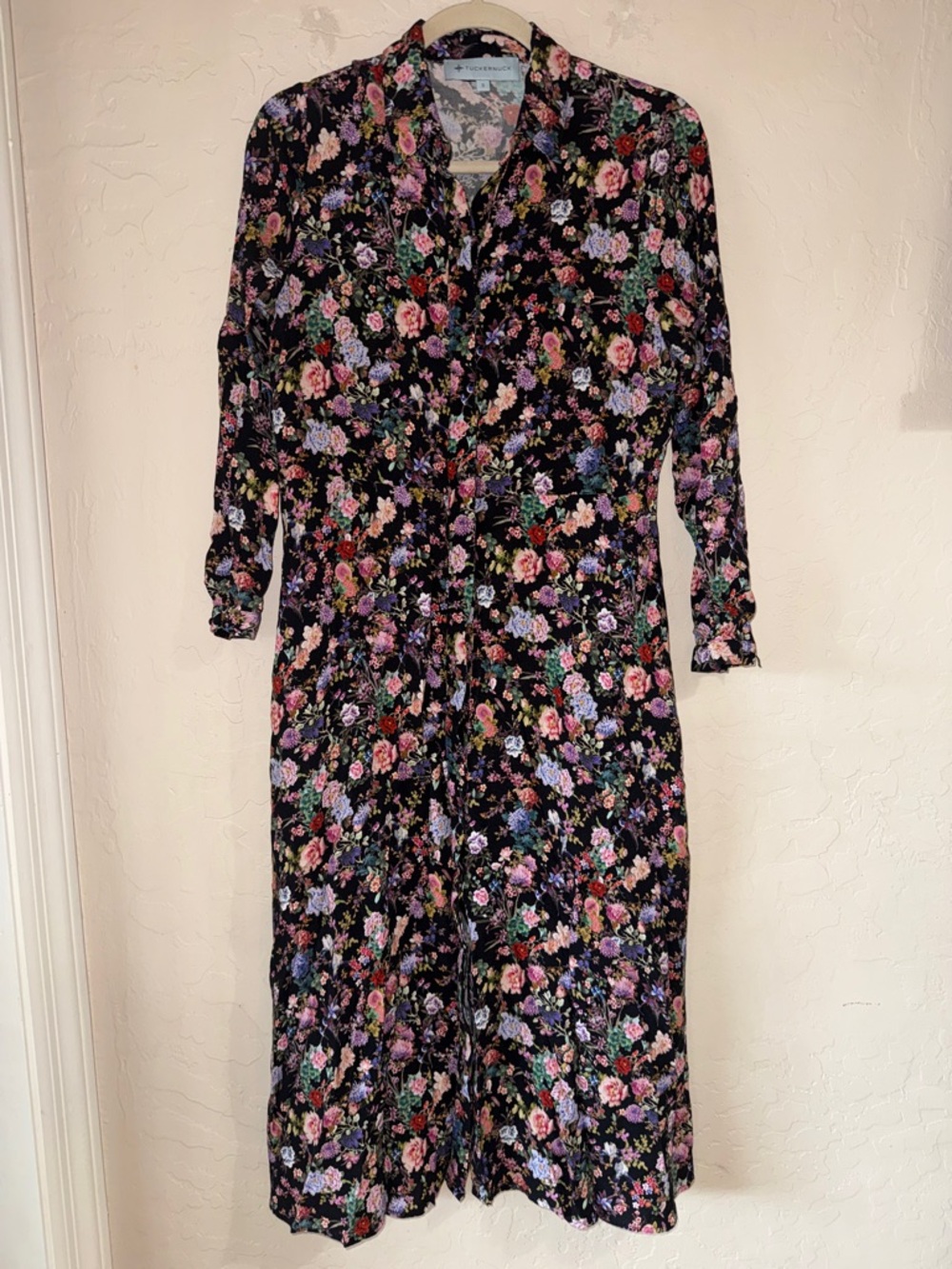 Tuckernuck Women's Floral Midi Garden Button-Down Shirt Dress size small - Picture 2 of 10